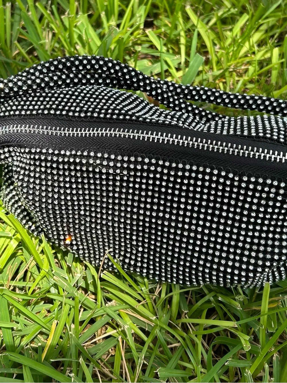 Black Rhinestone Embellished Bag